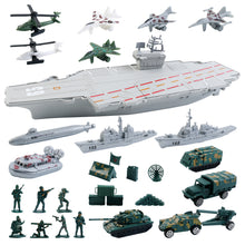 Load image into Gallery viewer, Aircraft Carrier Scale Model Warplanes Warships Military Vehicles Battleship Helicopter Trucks Tank Army Toys Present Gift for Kids