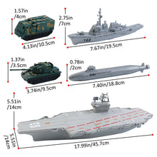 Load image into Gallery viewer, Aircraft Carrier Scale Model Warplanes Warships Military Vehicles Battleship Helicopter Trucks Tank Army Toys Present Gift for Kids
