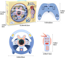 Load image into Gallery viewer, Steering Wheel for Car Backseat Pretend Driving Simulated Driving Steering Wheel Toy Light and Music Educational Gifts for Kids Blue
