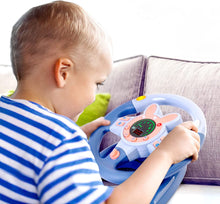 Load image into Gallery viewer, Steering Wheel for Car Backseat Pretend Driving Simulated Driving Steering Wheel Toy Light and Music Educational Gifts for Kids Blue