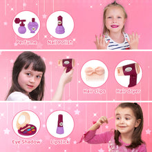 Load image into Gallery viewer, Pretend Makeup Toy Set for Kids Beauty Set Makeup Toy Dressing table Set with Cosmetic Box Portable Vanity Carry Case Play Set for Girls
