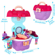 Load image into Gallery viewer, Pretend Makeup Toy Set for Kids Beauty Set Makeup Toy Dressing table Set with Cosmetic Box Portable Vanity Carry Case Play Set for Girls
