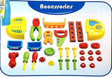 Load image into Gallery viewer, Work Bench Playset with Tools Set - Handy 2in1 Carrycase & Stool with Accessories including Saw, Spanner, Hammer, Pliers