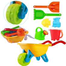 Load image into Gallery viewer, Kids Outdoor Activities Wheelbarrow Gardening and Seaside Beach Play Set with Accessories including Bucket, Spade, Rake