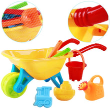 Load image into Gallery viewer, Kids Outdoor Activities Wheelbarrow Gardening and Seaside Beach Play Set with Accessories including Bucket, Spade, Rake