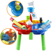 Load image into Gallery viewer, 40 Pieces Sand and Water Outdoor Activity Table Play Set with Water Blaster Summer Pool Beach Toys Gifts for Children