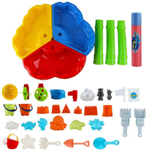 Load image into Gallery viewer, 40 Pieces Sand and Water Outdoor Activity Table Play Set with Water Blaster Summer Pool Beach Toys Gifts for Children