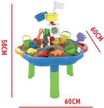 Load image into Gallery viewer, 40 Pieces Sand and Water Outdoor Activity Table Play Set with Water Blaster Summer Pool Beach Toys Gifts for Children