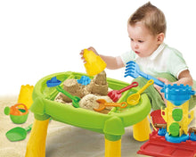 Load image into Gallery viewer, 3-in-1 Sand and Water Outdoor Activity Table Play Set for Children with Water Cannons Water Mill Great Birthday Christmas Gift