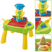 Load image into Gallery viewer, 3-in-1 Sand and Water Outdoor Activity Table Play Set for Children with Water Cannons Water Mill Great Birthday Christmas Gift