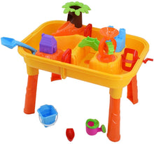 Load image into Gallery viewer, Sand and Water Play Table 2 in 1 Plastic Outdoor Table for Toddlers with Times Tables and Accessories Included