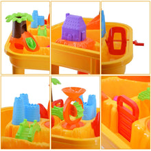 Load image into Gallery viewer, Sand and Water Play Table 2 in 1 Plastic Outdoor Table for Toddlers with Times Tables and Accessories Included