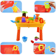 Load image into Gallery viewer, Sand and Water Play Table 2 in 1 Plastic Outdoor Table for Toddlers with Times Tables and Accessories Included