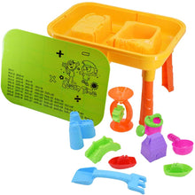 Load image into Gallery viewer, Sand and Water Play Table 2 in 1 Plastic Outdoor Table for Toddlers with Times Tables and Accessories Included