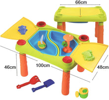 Load image into Gallery viewer, Sand and Water Outdoor Activities Play Table for Kids with Double Compartment, Lids and Over 10 Accessories