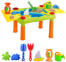 Load image into Gallery viewer, Sand and Water Outdoor Activities Play Table for Kids with Double Compartment, Lids and Over 10 Accessories