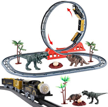 Load image into Gallery viewer, Train Track Play Set with Dinosaur Toys, Tracks and Accessories – Great gift for Children