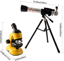 Load image into Gallery viewer, 2 in 1 My First Telescope and Microscope Educational Play Set Children Science Exploration and Astronomy Starter Kit Christmas Gift