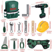 Load image into Gallery viewer, 39 PCS Kids Tool Set Construction Play Tool Set w/ Electric Drill Backpack Helmet Worker belt-Great Educational Toy Birthday Christmas Gift