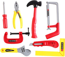 Load image into Gallery viewer, 33 Pieces Pretend Tool Play Set with Box Case, Helmet Safety Vest Role Play Educational Toys Great Birthday Christmas Gift for Kids