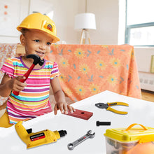 Load image into Gallery viewer, 33 Pieces Pretend Tool Play Set with Box Case, Helmet Safety Vest Role Play Educational Toys Great Birthday Christmas Gift for Kids