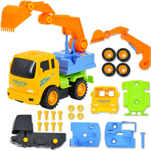 Load image into Gallery viewer, Take-Apart Construction Trucks Vehicles Play Set – Set of 4 Builder Trucks and Screw Driver Included