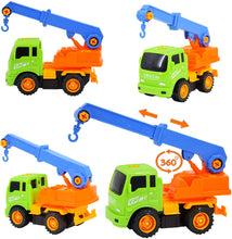 Load image into Gallery viewer, Take-Apart Construction Trucks Vehicles Play Set – Set of 4 Builder Trucks and Screw Driver Included