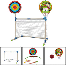 Load image into Gallery viewer, 3 IN 1 Outdoor Games Sports Play Set Basketball Football and Archery Set for Kids Indoors Outdoors Great Birthday Christmas Gift