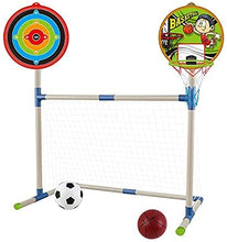Load image into Gallery viewer, 3 IN 1 Outdoor Games Sports Play Set Basketball Football and Archery Set for Kids Indoors Outdoors Great Birthday Christmas Gift