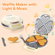 Load image into Gallery viewer, Pretend Tea Food Play Set Party Set with Pretend Waffle Maker Toy Including Dessert Accessories Educational Learning Kitchen Playset