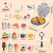 Load image into Gallery viewer, Pretend Tea Food Play Set Party Set with Pretend Waffle Maker Toy Including Dessert Accessories Educational Learning Kitchen Playset