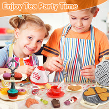Load image into Gallery viewer, Pretend Tea Food Play Set Party Set with Pretend Waffle Maker Toy Including Dessert Accessories Educational Learning Kitchen Playset