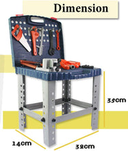 Load image into Gallery viewer, WKS-B 2-in-1 Workshop and Tools Carrycase Play Set with Fold up Design, Multiple Accessories and Electric Drill