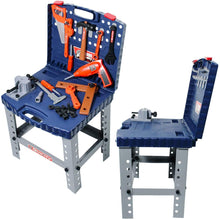 Load image into Gallery viewer, WKS-B 2-in-1 Workshop and Tools Carrycase Play Set with Fold up Design, Multiple Accessories and Electric Drill