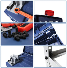 Load image into Gallery viewer, WKS-B 2-in-1 Workshop and Tools Carrycase Play Set with Fold up Design, Multiple Accessories and Electric Drill
