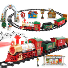 Load image into Gallery viewer, 13 Piece Classic Toy Train Set for Kids with Headlight Smoke Realistic Sounds 3 Car Carriage and 11 Feet Track Kids Toys Christmas Gift