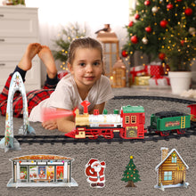 Load image into Gallery viewer, 13 Piece Classic Toy Train Set for Kids with Headlight Smoke Realistic Sounds 3 Car Carriage and 11 Feet Track Kids Toys Christmas Gift
