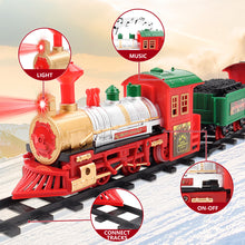 Load image into Gallery viewer, 13 Piece Classic Toy Train Set for Kids with Headlight Smoke Realistic Sounds 3 Car Carriage and 11 Feet Track Kids Toys Christmas Gift
