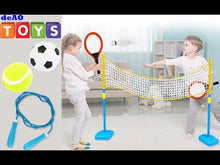 Load and play video in Gallery viewer, 4-IN-1 Outdoor Games Tennis Football Skipping Badminton Racket Sports Center w/Net Rackets Outdoor Toys Gifts for Kids