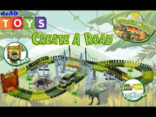 Load and play video in Gallery viewer, Slot Car Race Track Sets Dino World Flexible Race Track, Wooden Bridge, Ball & Car with Light Play Set