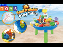 Load and play video in Gallery viewer, 40 Pieces Sand and Water Outdoor Activity Table Play Set with Water Blaster Summer Pool Beach Toys Gifts for Children