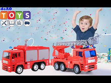 Load and play video in Gallery viewer, Fire Rescue Trucks Play Set with Removable Accessories Water Hose Lights and Sounds  Early Education Toy Car for Kids (2 Pack)