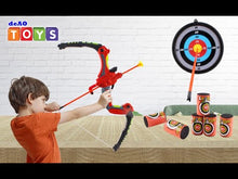 Load and play video in Gallery viewer, Indoor Outdoor Luminous Archery Play Set Toy with Target Suction Cup Arrows Target Board 6 Foam Targets Great Target Games for Kids