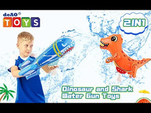 Load and play video in Gallery viewer, 2-in-1 Dinosaur and Shark Inflatable Portable Water Gun Toys Swimming Pool Beach Summer Outdoor Water Blasters Great Gift