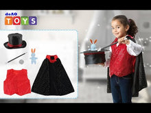 Load and play video in Gallery viewer, Role Play Magician Costume with Magic Hat and Wand Halloween Costume Prefect Birthday Christmas Party Gift for Children