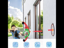 Load and play video in Gallery viewer, Bow and Arrow Kids Archery Set Target Board Foam Darts Suction Cup Great Indoor Outdoor Target Practising Shooting Game for kids