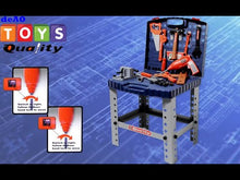 Load and play video in Gallery viewer, WKS-B 2-in-1 Workshop and Tools Carrycase Play Set with Fold up Design, Multiple Accessories and Electric Drill
