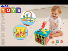Load and play video in Gallery viewer, 7-in-1 Activity Cube with Shapes Sorting Light and Piano Sound Early Learning Educational Toy Great Birthday Christmas Gift for Kids