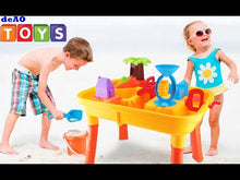Load and play video in Gallery viewer, Sand and Water Play Table 2 in 1 Plastic Outdoor Table for Toddlers with Times Tables and Accessories Included