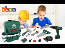 Load and play video in Gallery viewer, 39 PCS Kids Tool Set Construction Play Tool Set w/ Electric Drill Backpack Helmet Worker belt-Great Educational Toy Birthday Christmas Gift